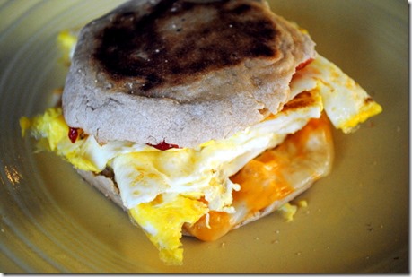 egg jelly cheese sandwich
