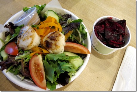 grilled scallops salad and beets