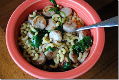 pasta chicken sausage spinach