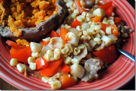 scallops corn bacon