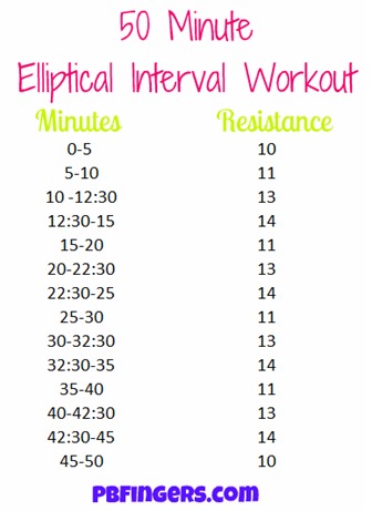 50 Minute Elliptical Interval Workout