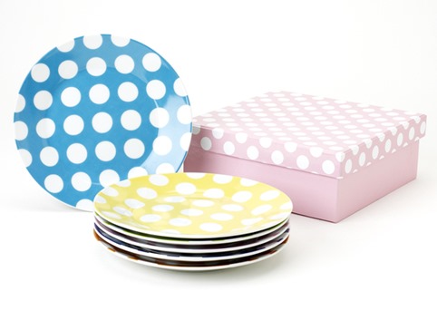 polka dot dessert plates
