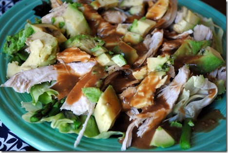 chicken salad with ginger and avocado