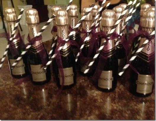 mini champagne bottles for wedding day