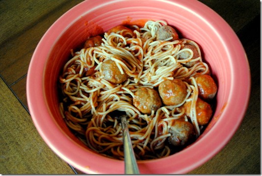 spaghetti and turkey meatballs