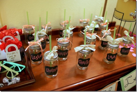 Mason Jars for a Bachelorette Party