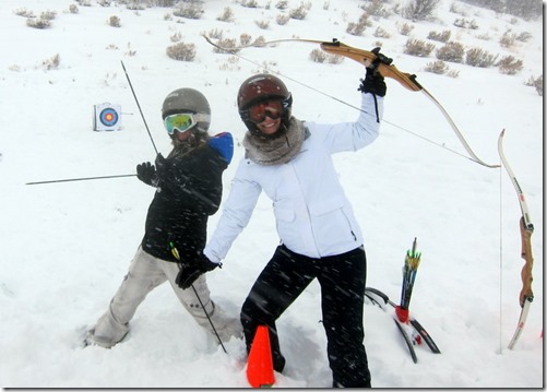 archery in the snow