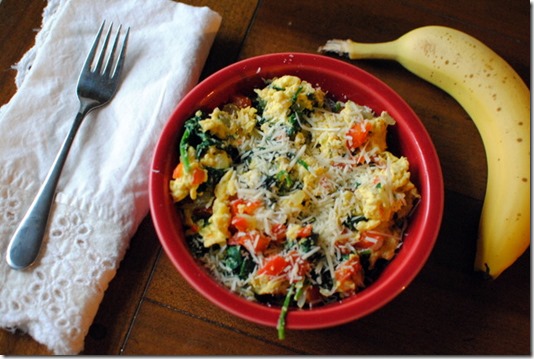 scrambled eggs with parmesan