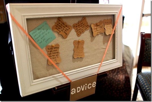 Bridal Shower Advice Board