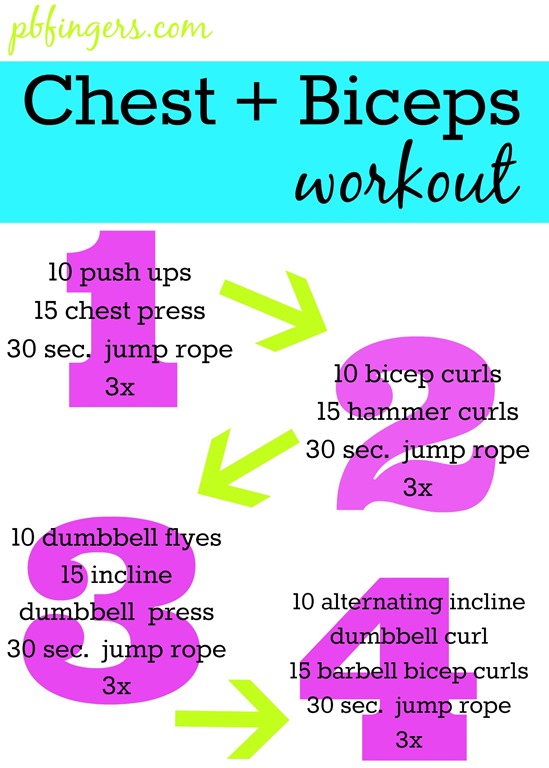 Chest + Biceps Workout - Peanut Butter Fingers