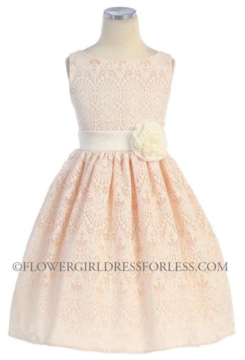 Peach Flower Girl Dress