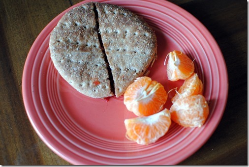 sandwich and clementine