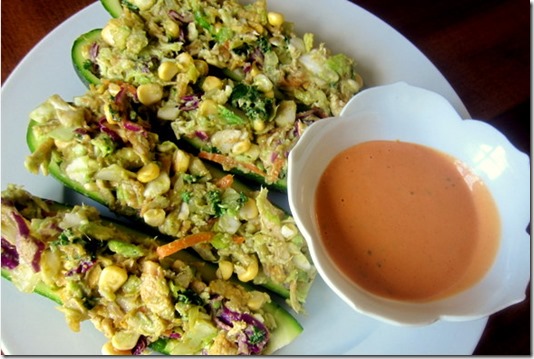 BBQ Chicken Salad Zucchini Boats