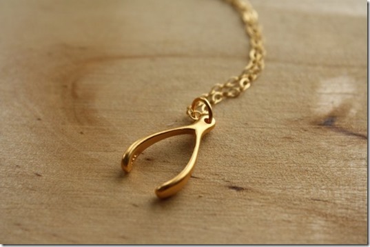 Gold Wishbone Necklace