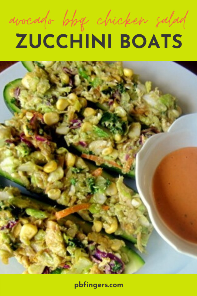 Avocado BBQ Chicken Salad Zucchini Boats