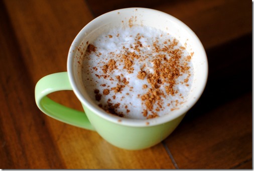 coffee with cinnamon and foam