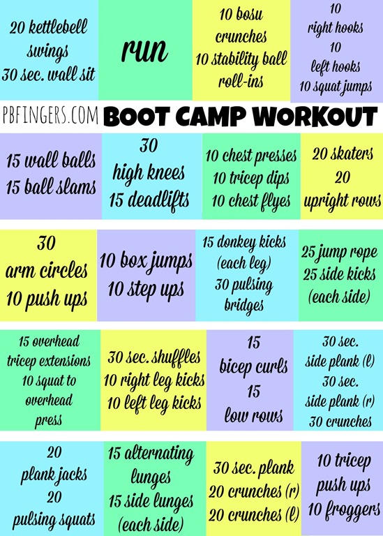 60 Minute Boot Camp Workout Peanut Butter Fingers
