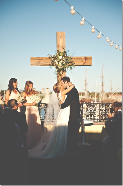 Bride and Groom Kiss