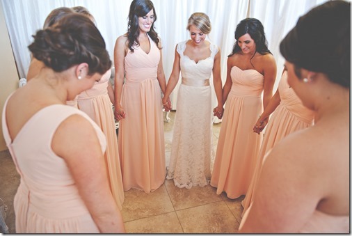 Bridesmaids praying