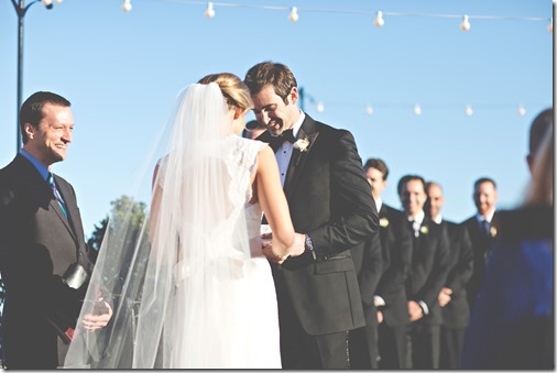 Groom reading vows