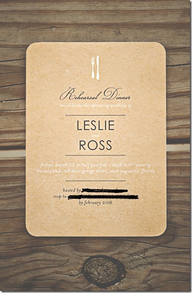 Rehearsal Dinner Invite