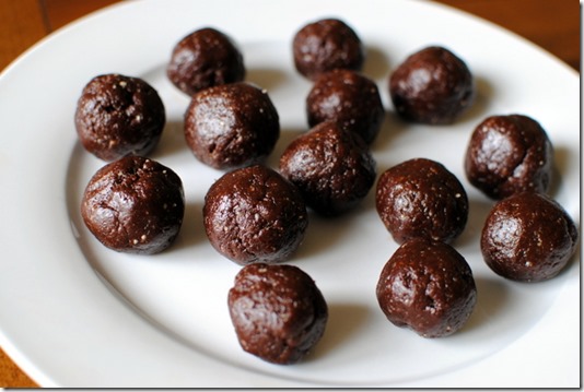 Three ingredient truffles - Walnuts, dates and cocoa powder