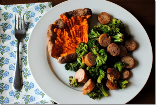 chicken sausage broccoli