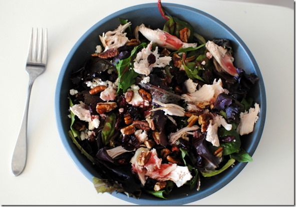 Big Salad with Chicken Pecans