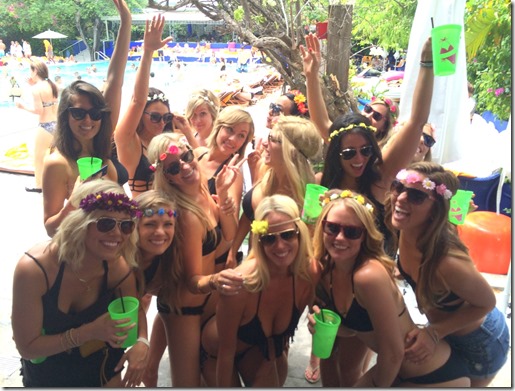 Black Bathing Suit   Flower Headband for Bachelorette