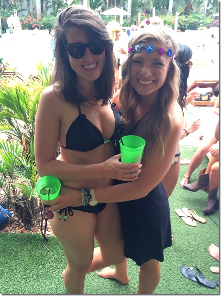 Black bathing suit   Flower crown bachelorette