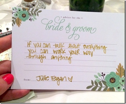 Bridal Shower Advice Card