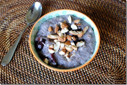 Chia Seed Pudding with Cherries and Almonds