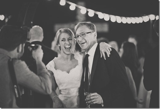 Dad and Daughter Laughing at Wedding