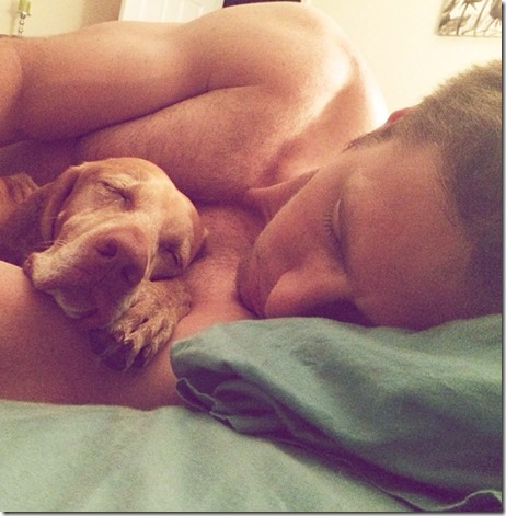Sleeping Guy and His Dog