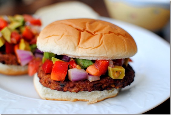 Black Bean Burgers with Simple Avocado Relish