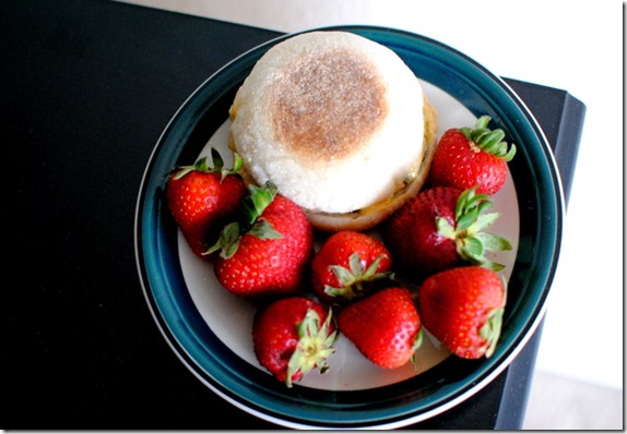 Egg Sandwich Strawberries