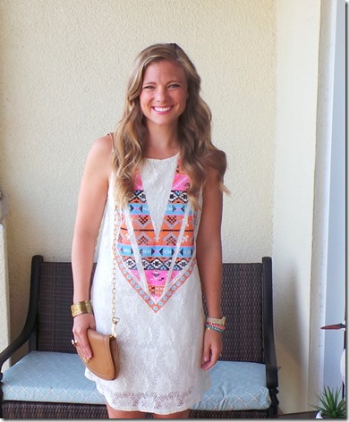 White Plum Aztec Dress