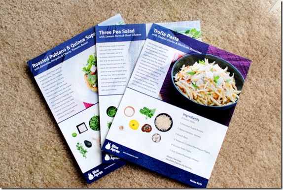 Blue Apron Recipe Cards