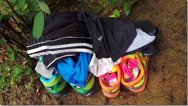 Pile of Clothes on Bank of Lake