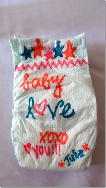 decorate a diaper for baby shower
