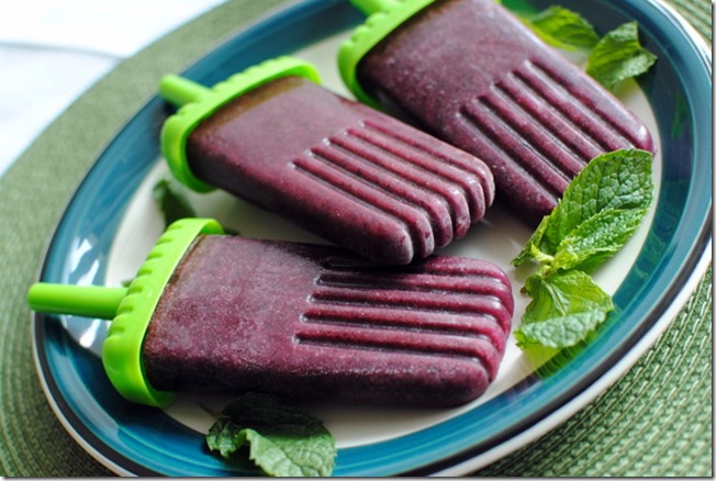 Grape Blueberry Mint Homemade Popsicles