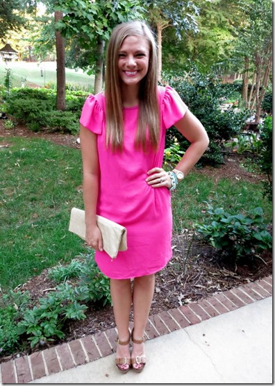 White Plum Pink Shift Dress