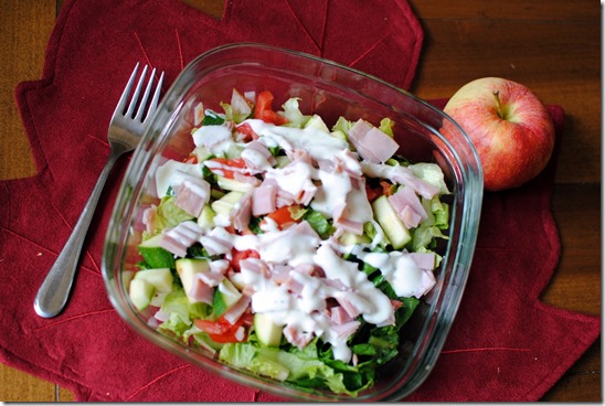 salad with ham and ranch