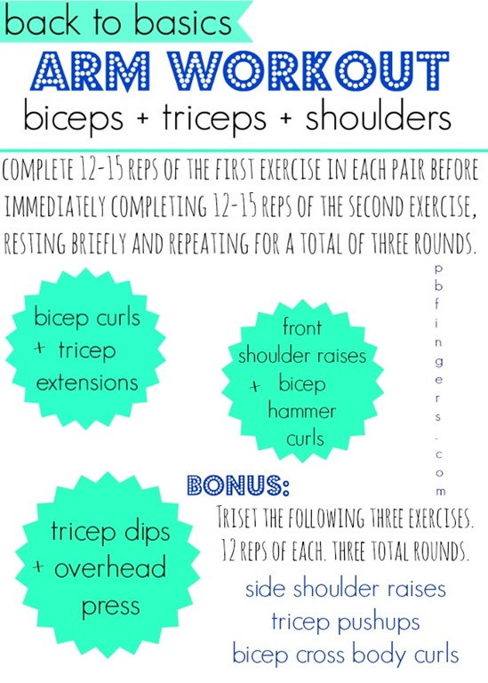 biceps triceps shoulders workout - Peanut Butter Fingers