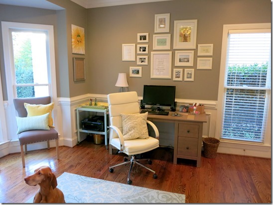 Home Office Gray Mint and Yellow