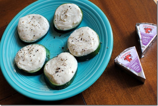 Laughing Cow Cheese with Cucumber Slices
