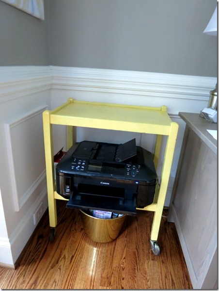 Yellow Cart as a Printer Stand