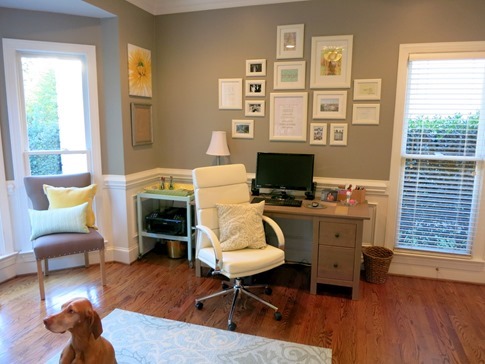 Home Office Gray Mint and Yellow