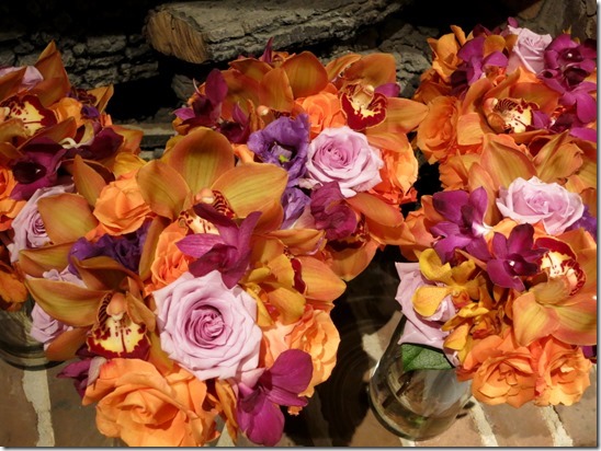 Orange and Purple wedding flowers