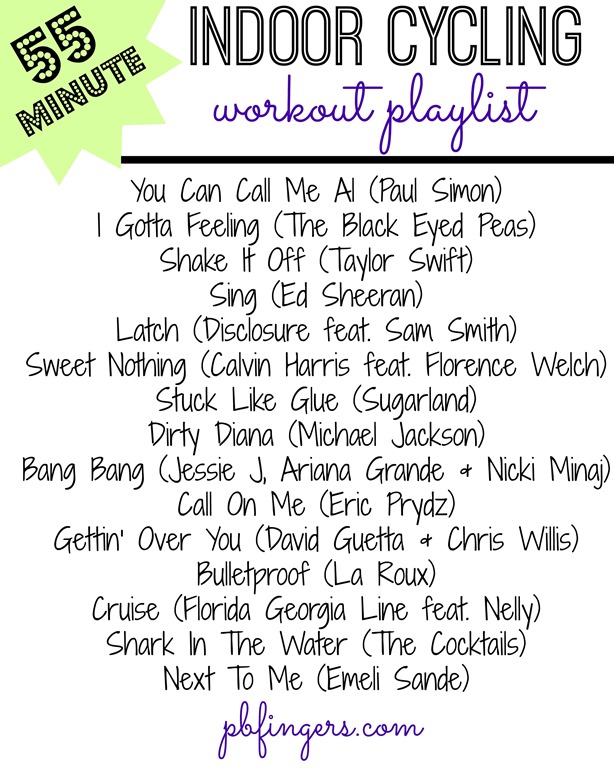Indoor Cycling Playlist Peanut Butter Fingers